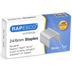 Agrafes Rapesco galvanisées 24/8 - Boîte 1000
