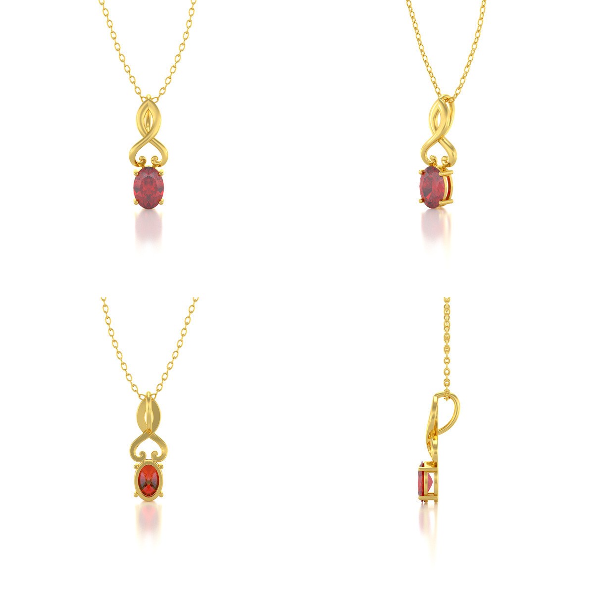 Collier Pendentif Or Jaune Rubis - Bijou d'Exception pour un Anniversaire Inoubliable | Aden
