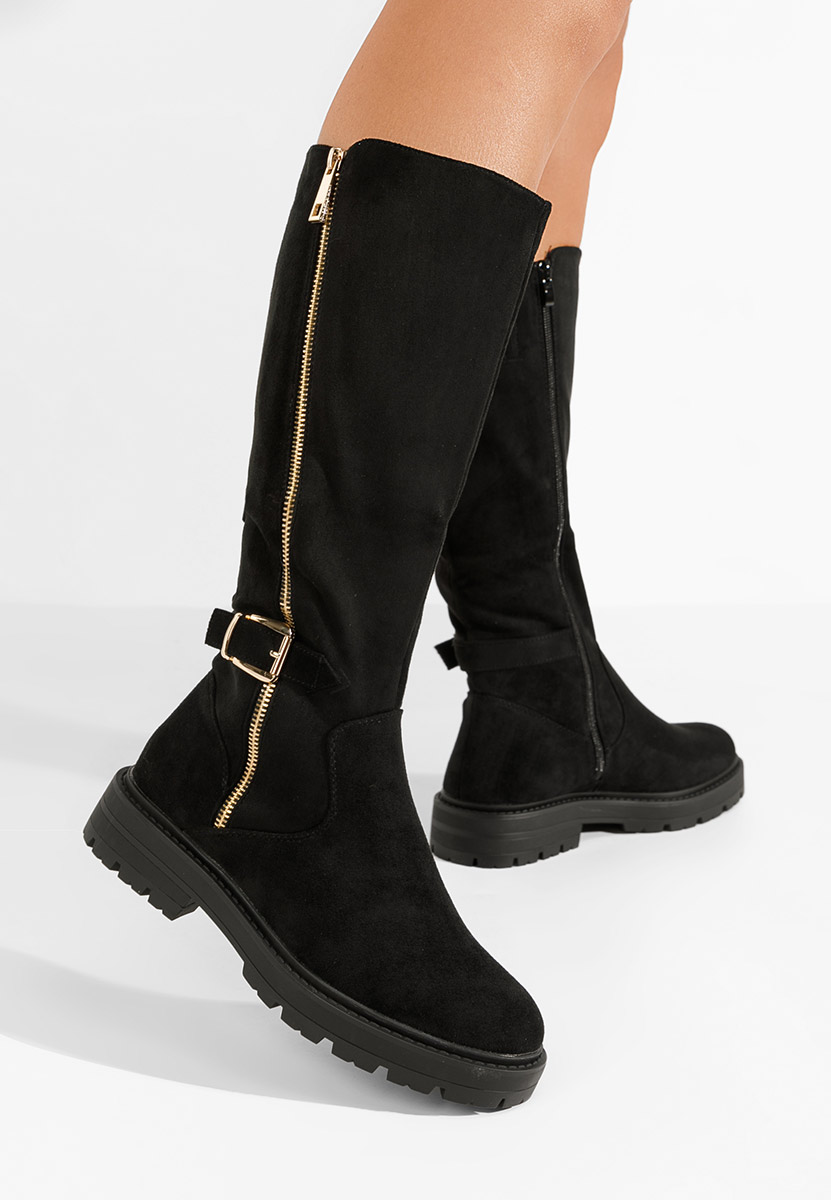 Bottes plates femme noires Maleen