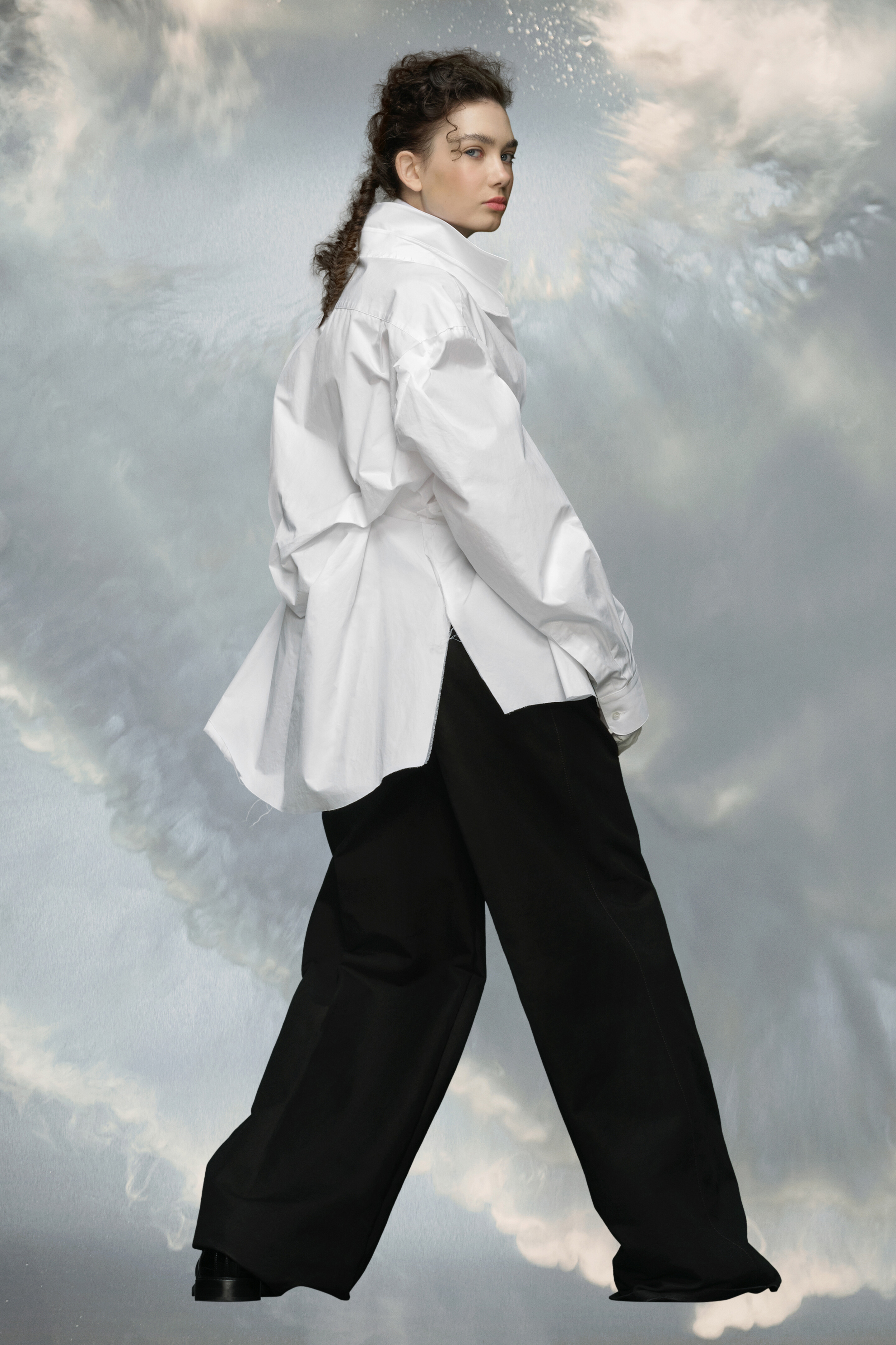 Chemise en popeline de coton brut