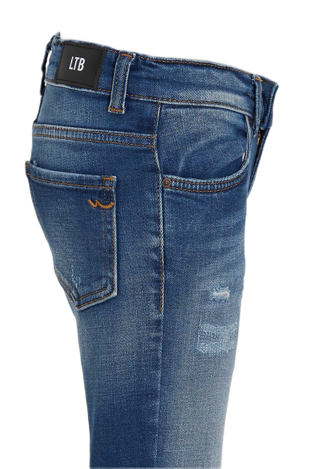 skinny jeans Lonia G met slijtage ravana wash