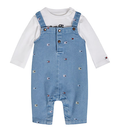Tommy Hilfiger S?t - Smækbukser/Bluse - Denim Medium/Hvid