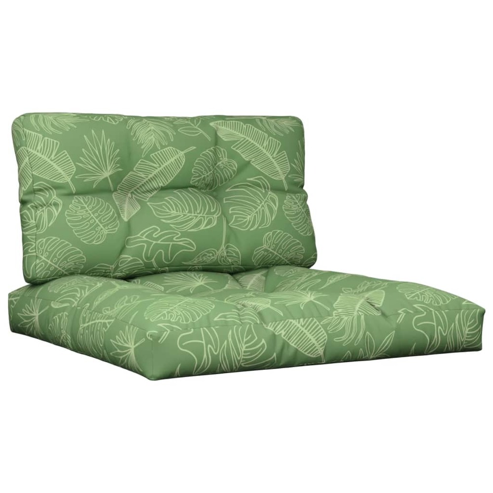 Coussins de palette 2 pcs motif de feuilles tissu