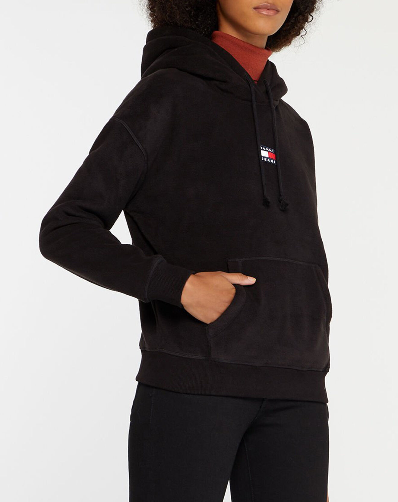 Tommy Jeans Sweat en Polaire Center Badge Fleece noir