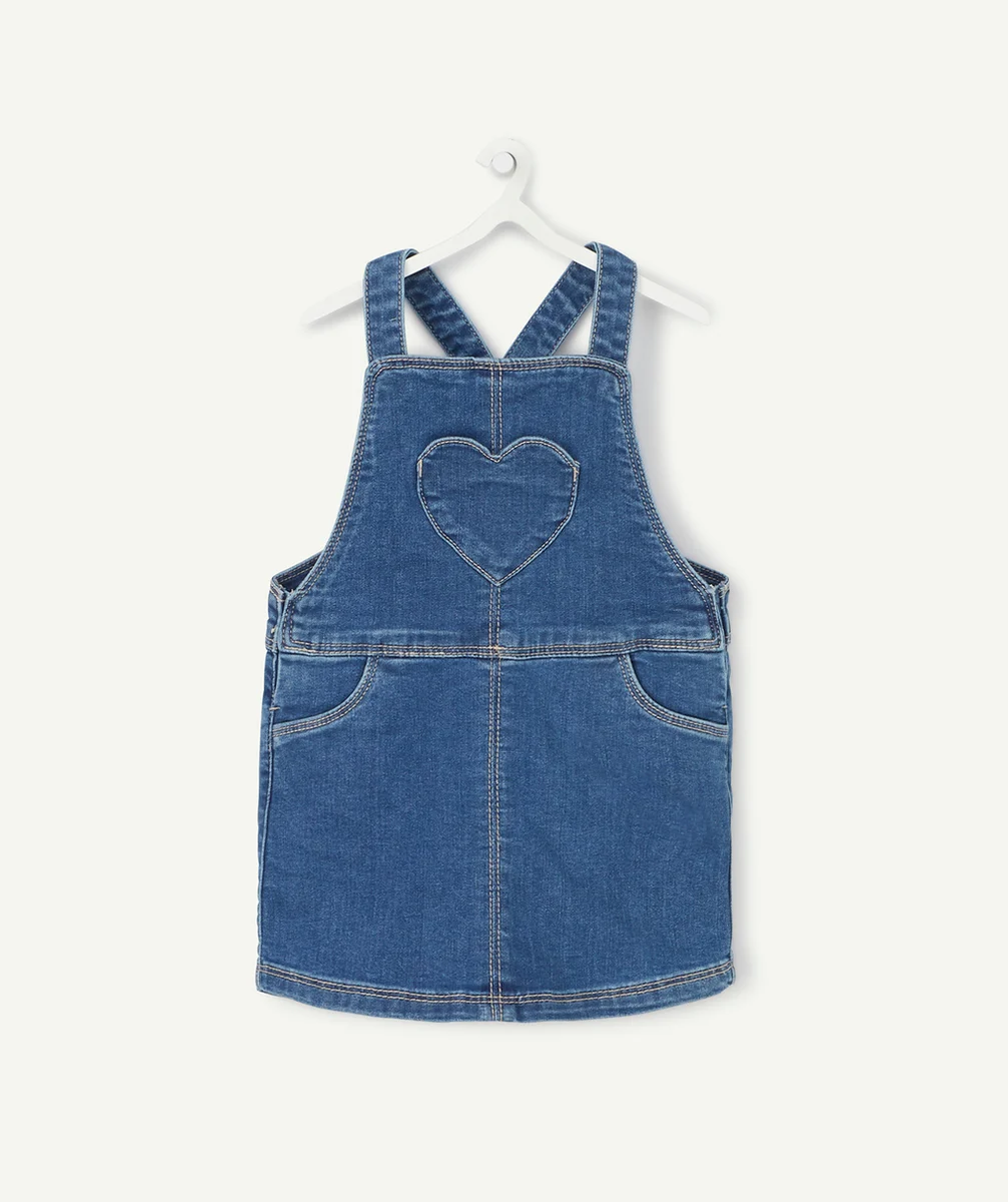 ROBE STYLE SALOPETTE EN DENIM AVEC POCHE COEUR BÉBÉ FILLE