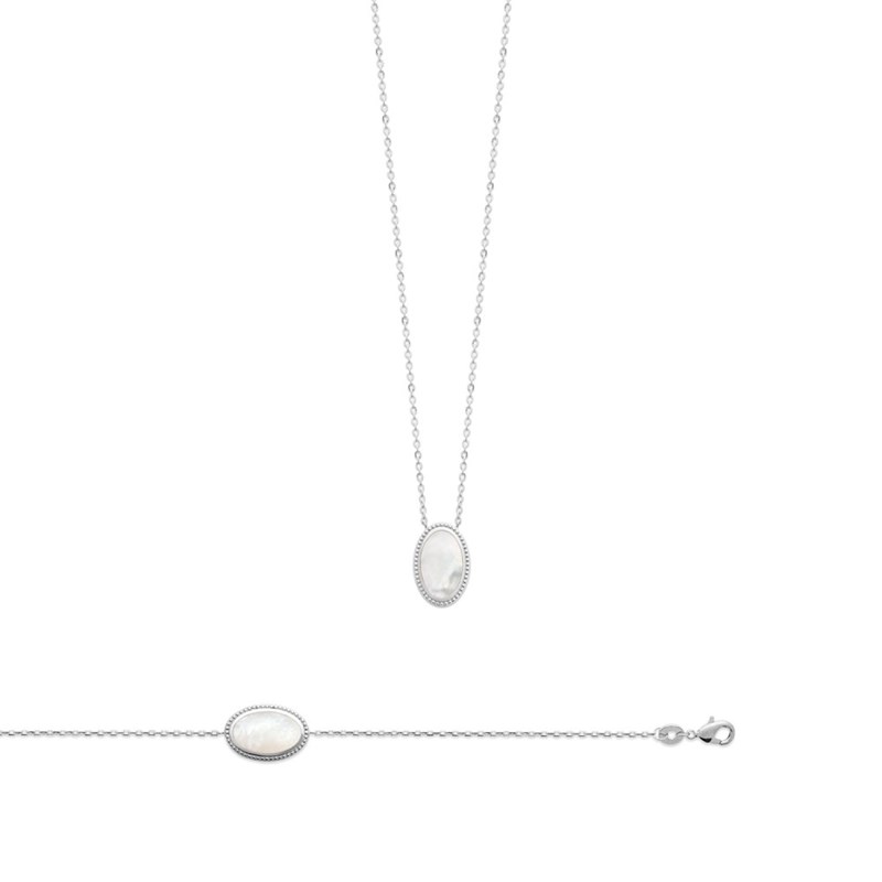 Bracelet Femme - Argent 925 - Nacre - Longueur : 18 cm