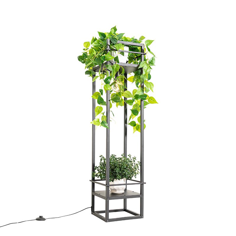 Industriële vloerlamp zwart - Cage Rack