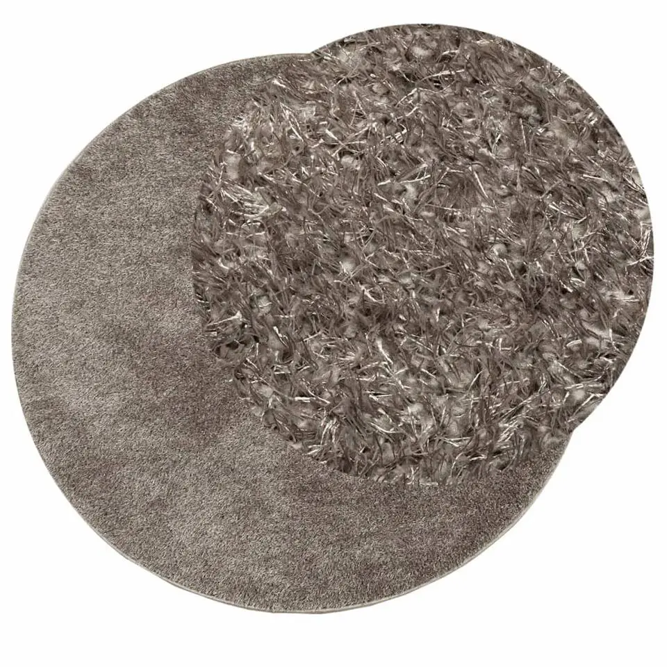 vidaXL - Vloerkleed - Grijs - Polyester - Ø 160 cm