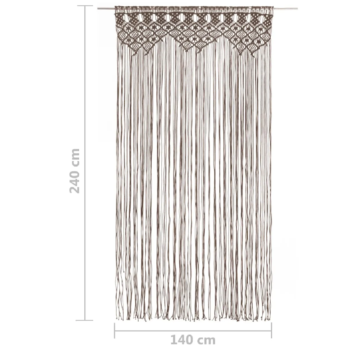 vidaXL Rideau macramé Taupe Coton