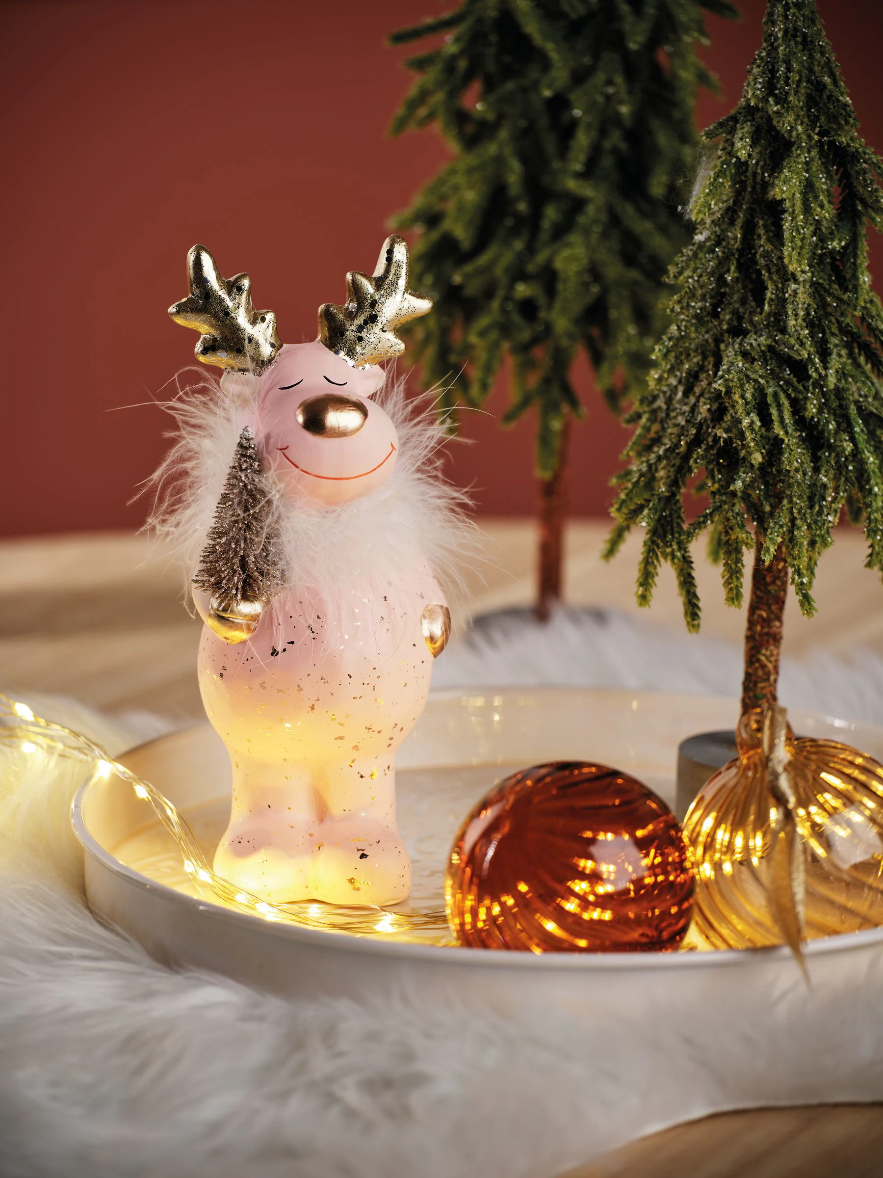 Decoris Terracotta Kerstmis Herten Decoratie