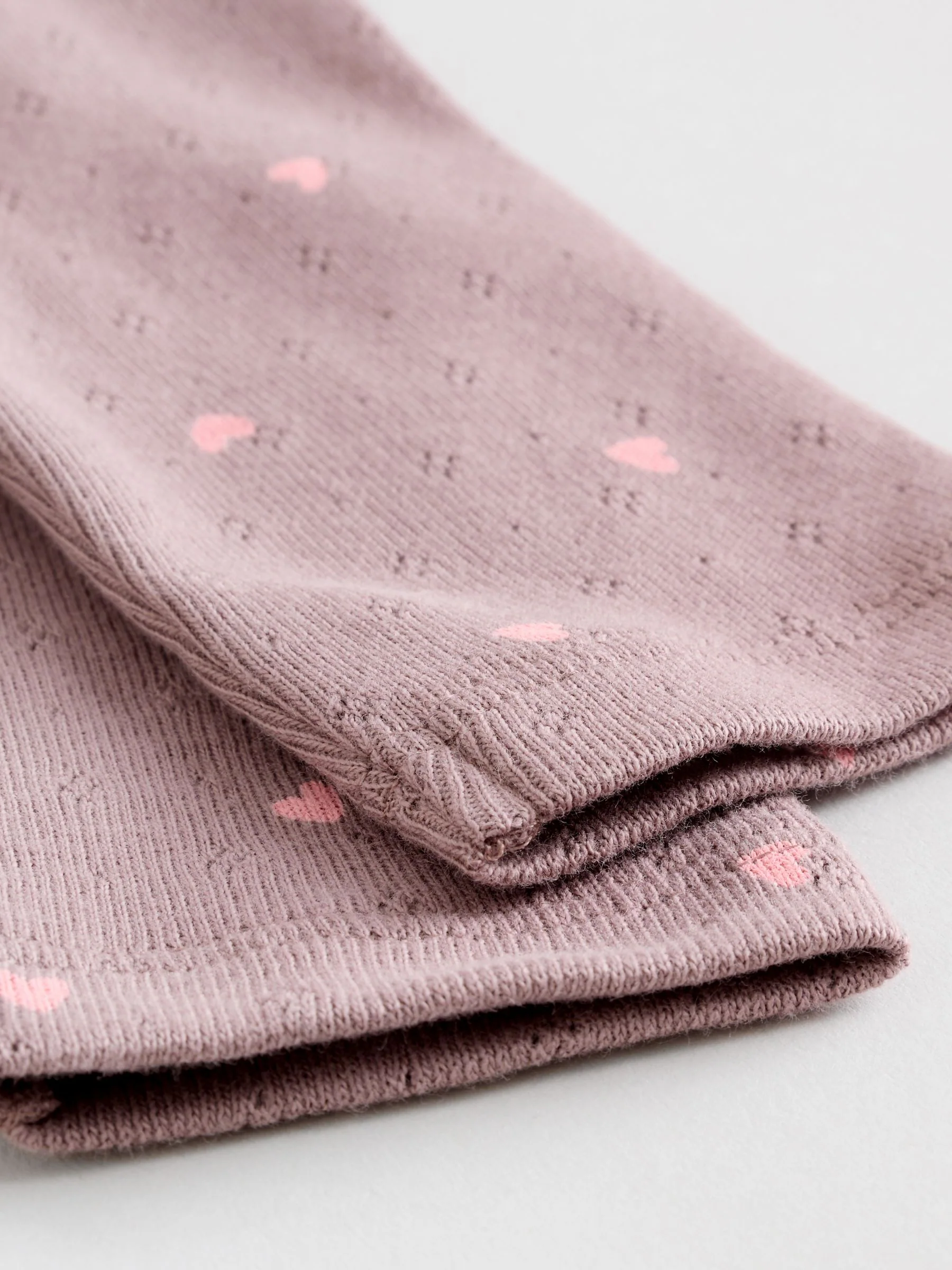 Roze/crème/bruin met fijne bloemetjesprint - Verpakking van 4 babyrompers met lange mouwen en ruches (0mnd-2jr)