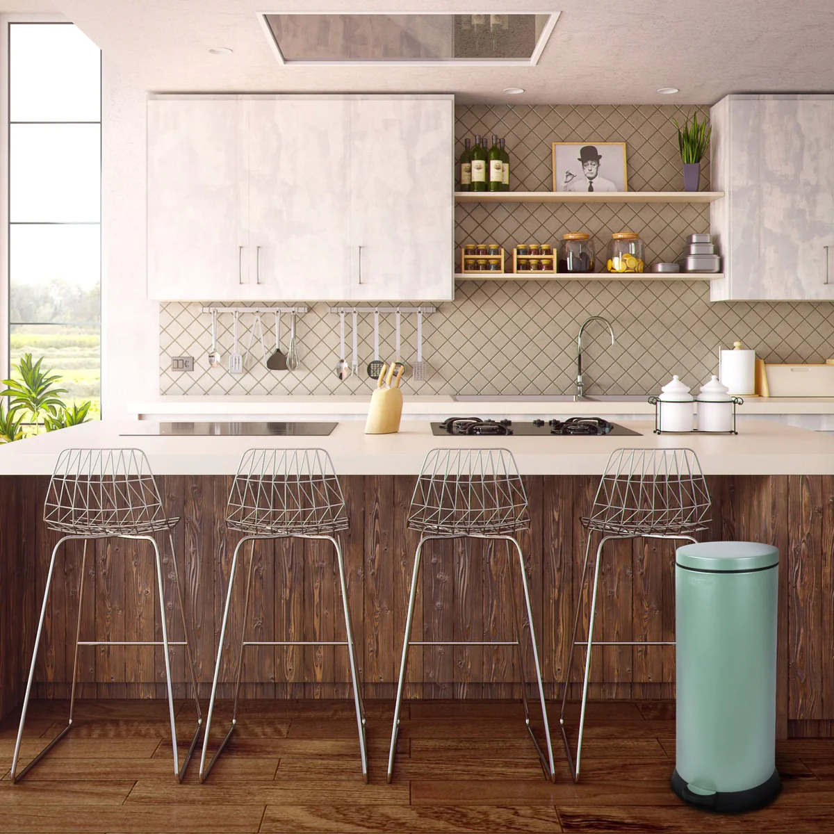 Prosper- Poubelle cuisine 30L Retro Made in France Prosper