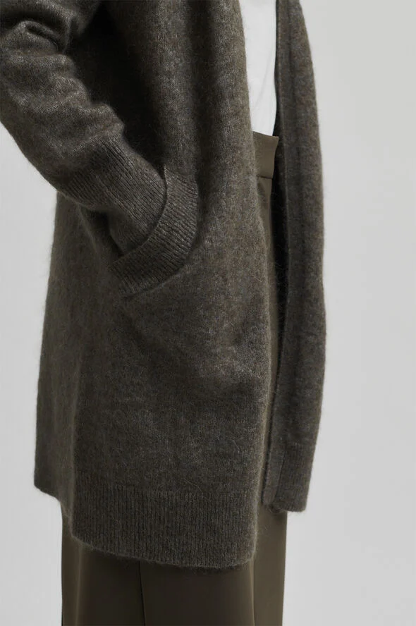 Second Female Brook Mohair Blend Knit Cape Chocolate chip