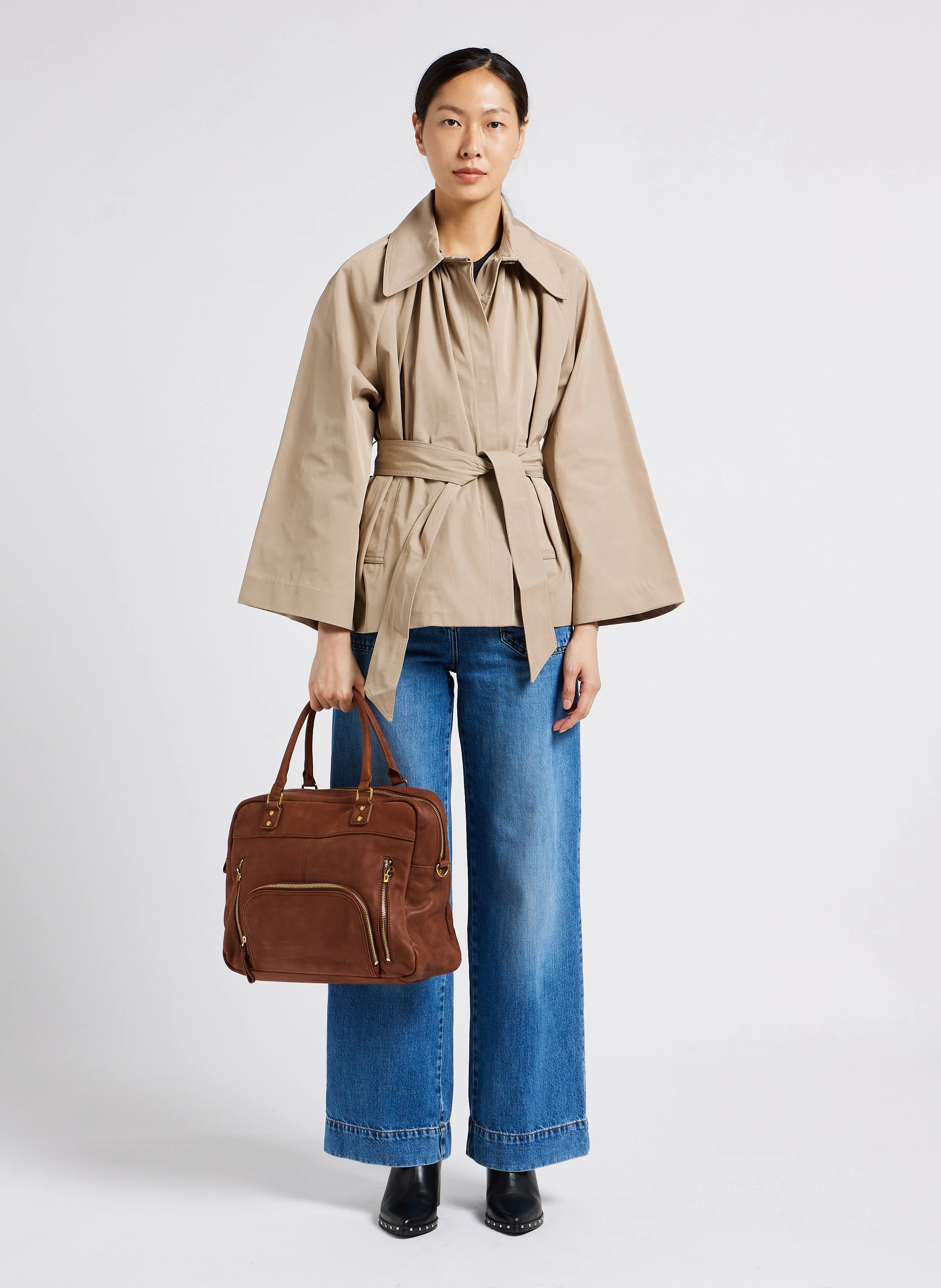 MACY - Cabas multipoches en cuir | Marron