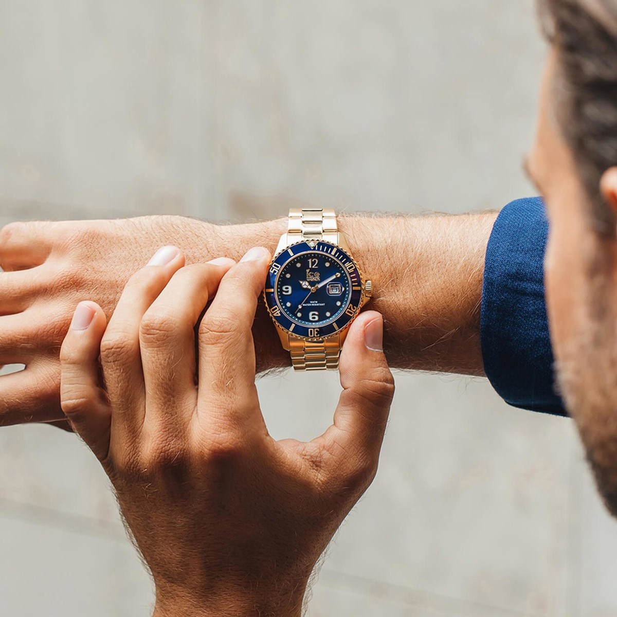 Montre Ice Watch Gold blue médium