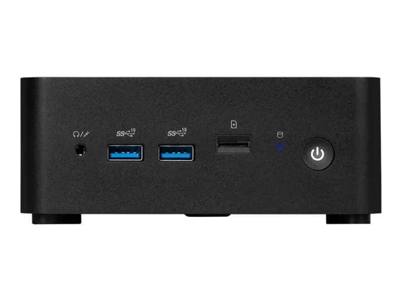 MSI Cubi NUC 1M 012BEU - Barebone - mini PC FCBGA1744 Socket - 1 x Core 7 150U / op til 5.4 GHz - RAM 0 GB - Intel Graphics - Bluetooth 5.3, IEEE 802.11ax (Wi-Fi 6E), Gigabit Ethernet, 2.5 Gigabit Ethernet - sort