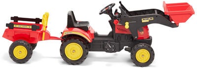 Alex's Garage Trampetraktor Med Skuff, Rød