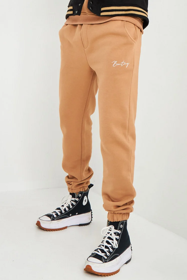 Pantalon de jogging camel inscription Brentiny