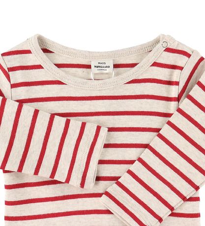 Mads N?rgaard Bluse - Tobinino - R?d/Nature Melange