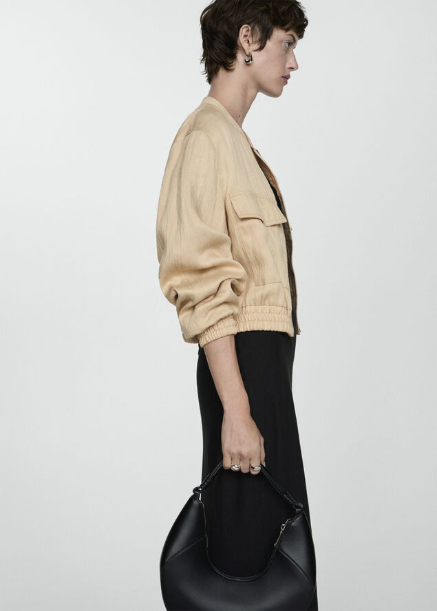 MANGO Bomber jacket Light beige