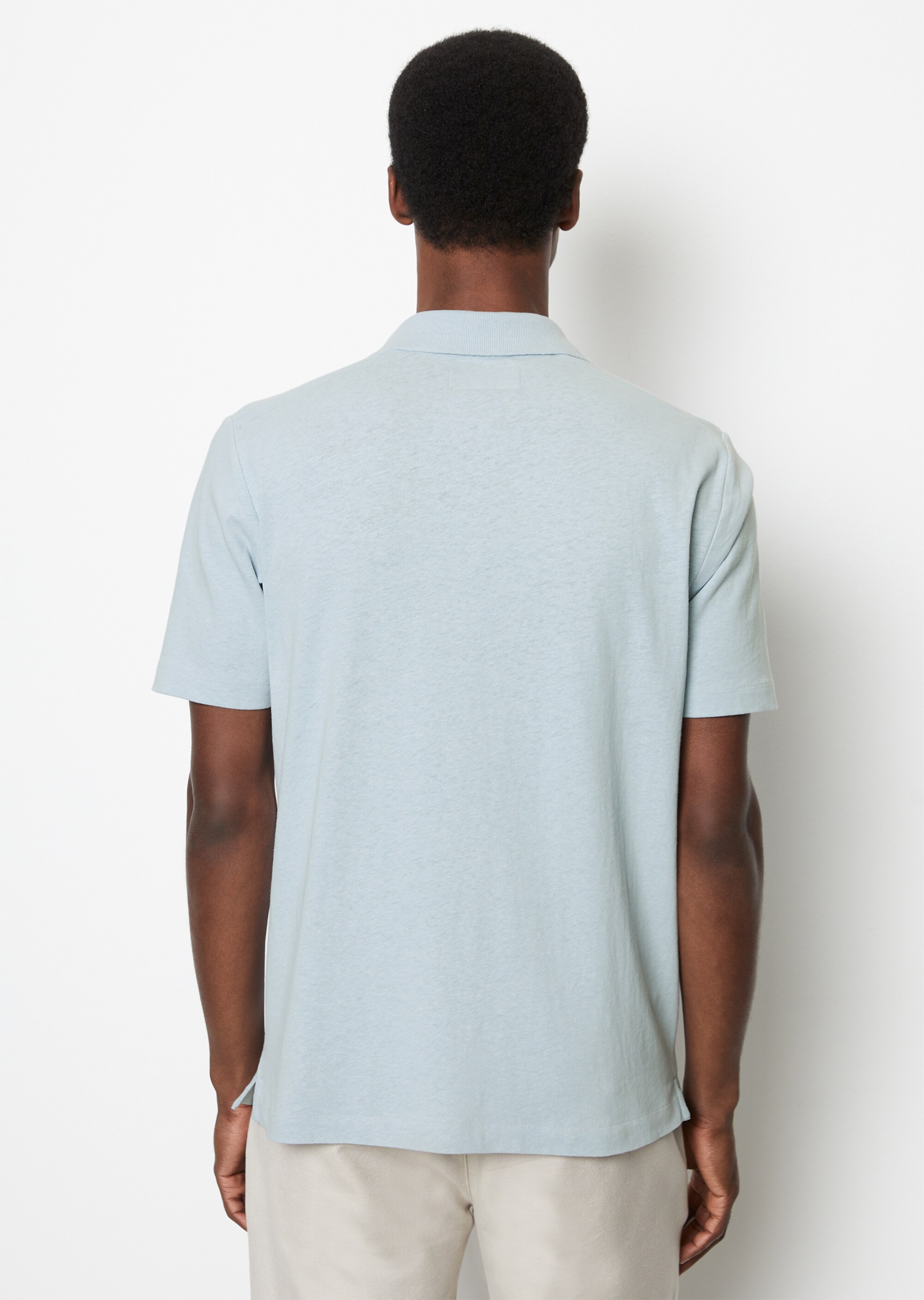 Poloshirt Jersey regular aus Bio-Baumwolle und Leinen