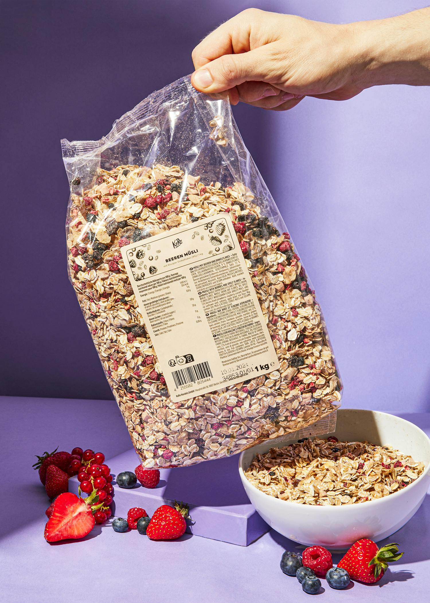 Beeren Müsli mit Knusper Dinkelflakes 1 kg