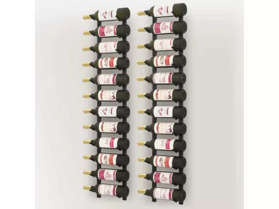 Casiers à bouteilles mural pour 12 bouteilles 2 pcs noir fer