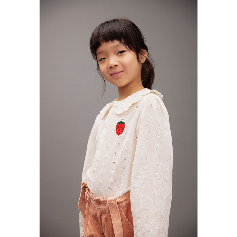 Køb Mini Rodini White Strawberry Emb Schiffli Bluse