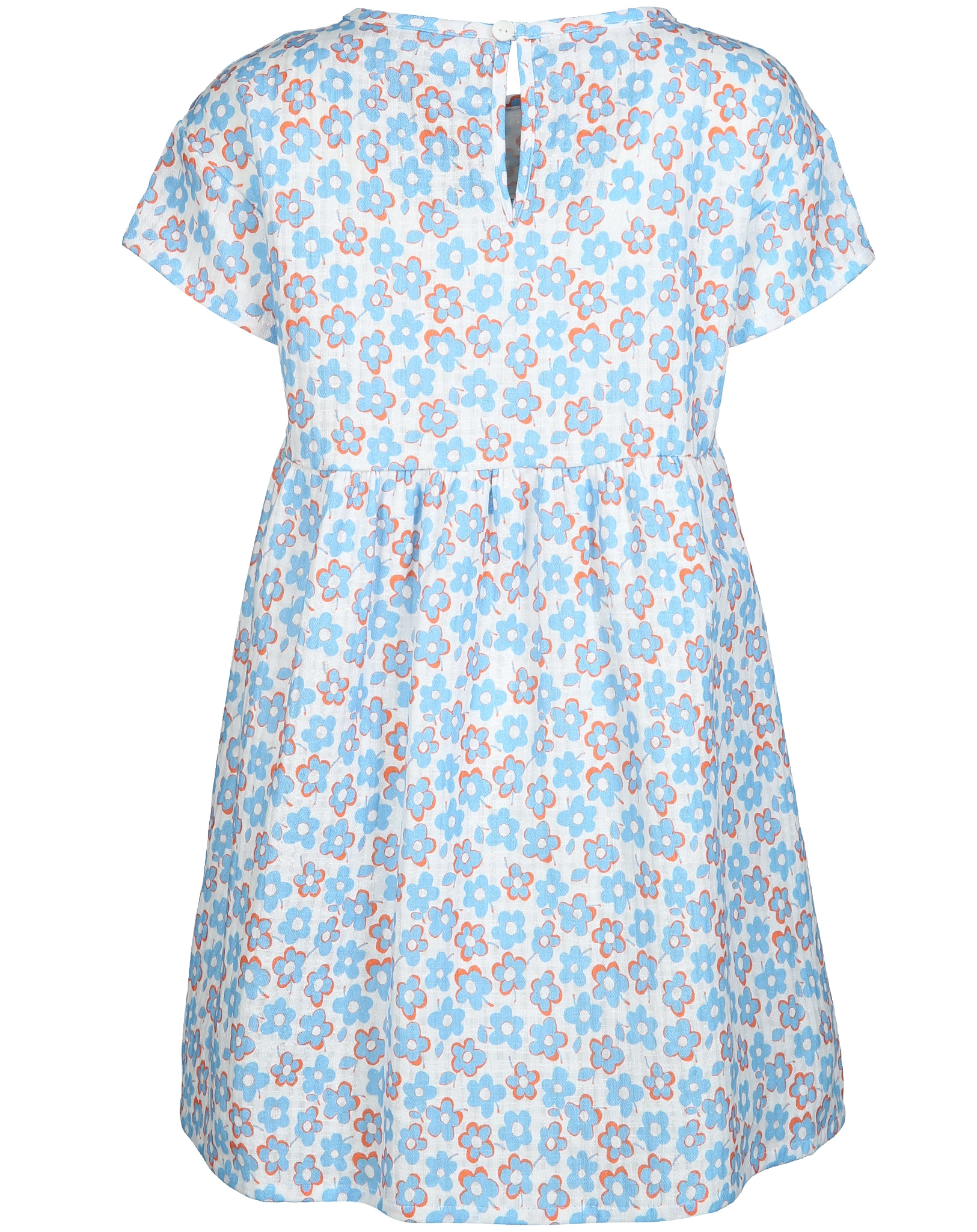 Kurzarmkleid FLOWERS AOP in blue fog