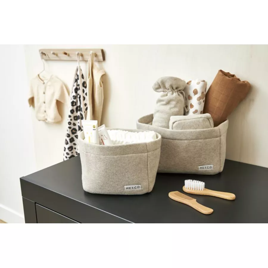 MEYCO Wickeltischkörbchen klein Knit Basic Sand Melange
