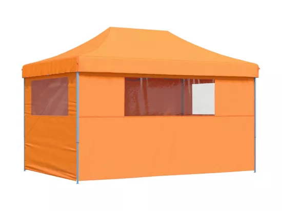 Tente de réception pliable escamotable avec 4 parois latérales