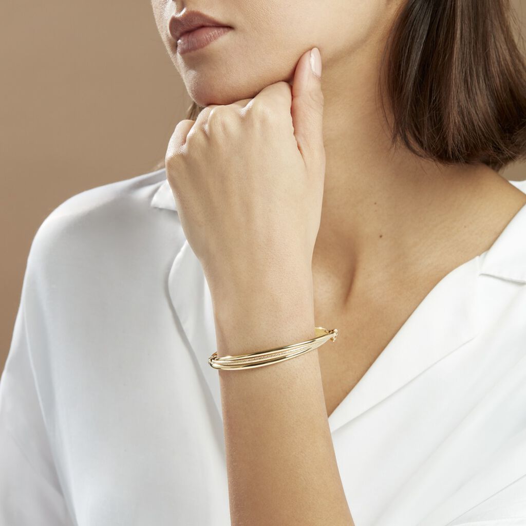 Bracelet Jonc Claudie 3 Fils Entrelaces Or Jaune