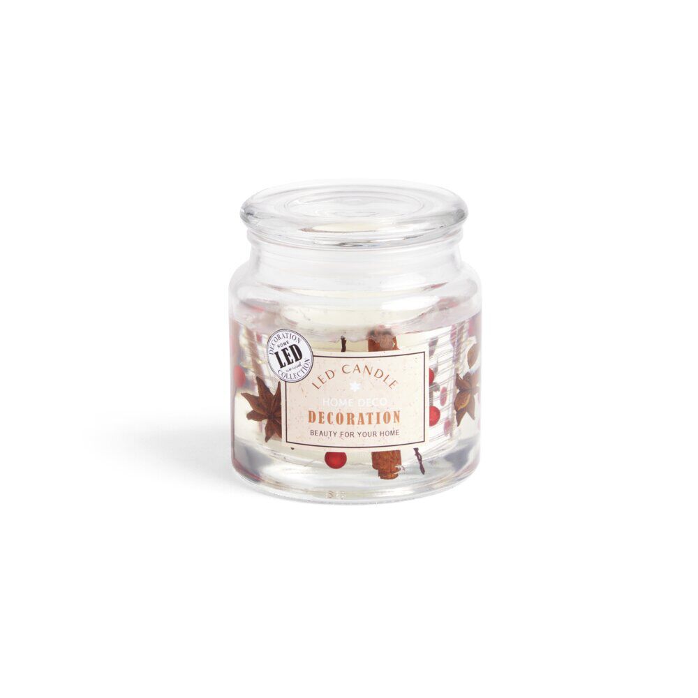 Bougie parfumée 12H avec décor intérieur LED - 4 modèles