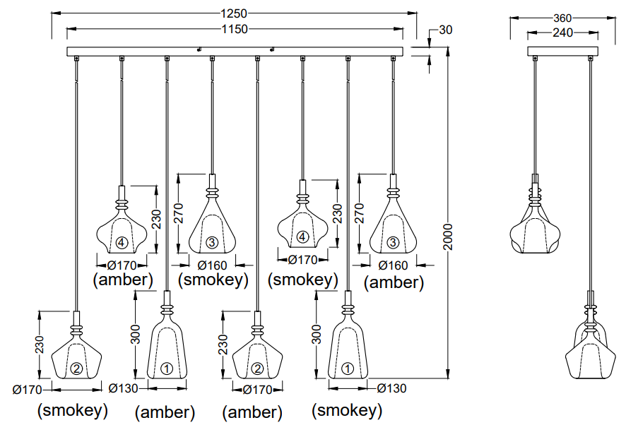 Hanglamp Aldea B115 x D24 cm