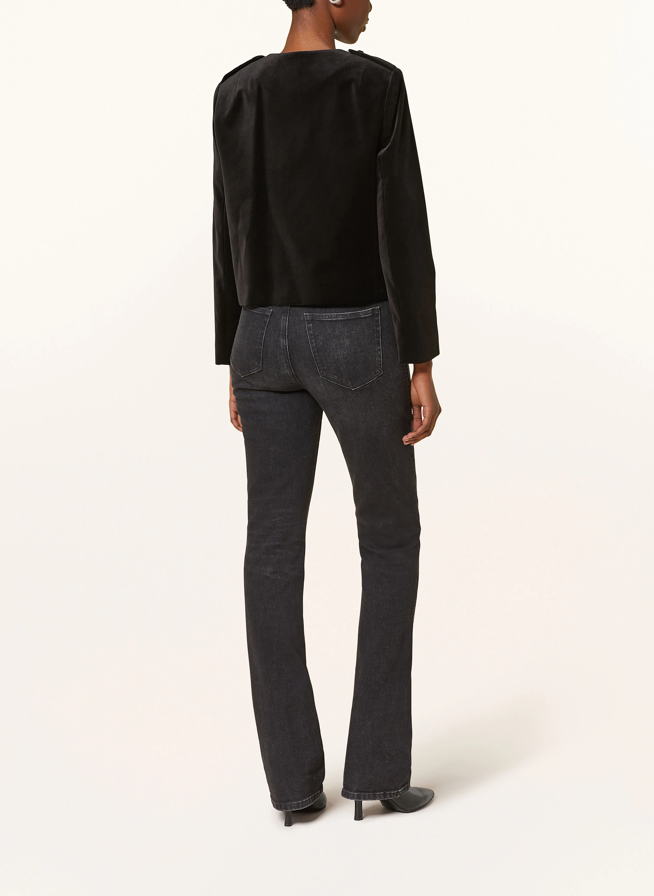 REISS Cropped-Blazer aus Samt