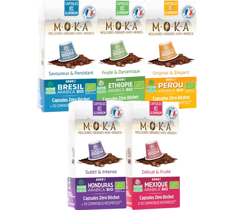 Pack découverte 50 capsules Bio Home Compost compatibles Nespresso® - MOKA