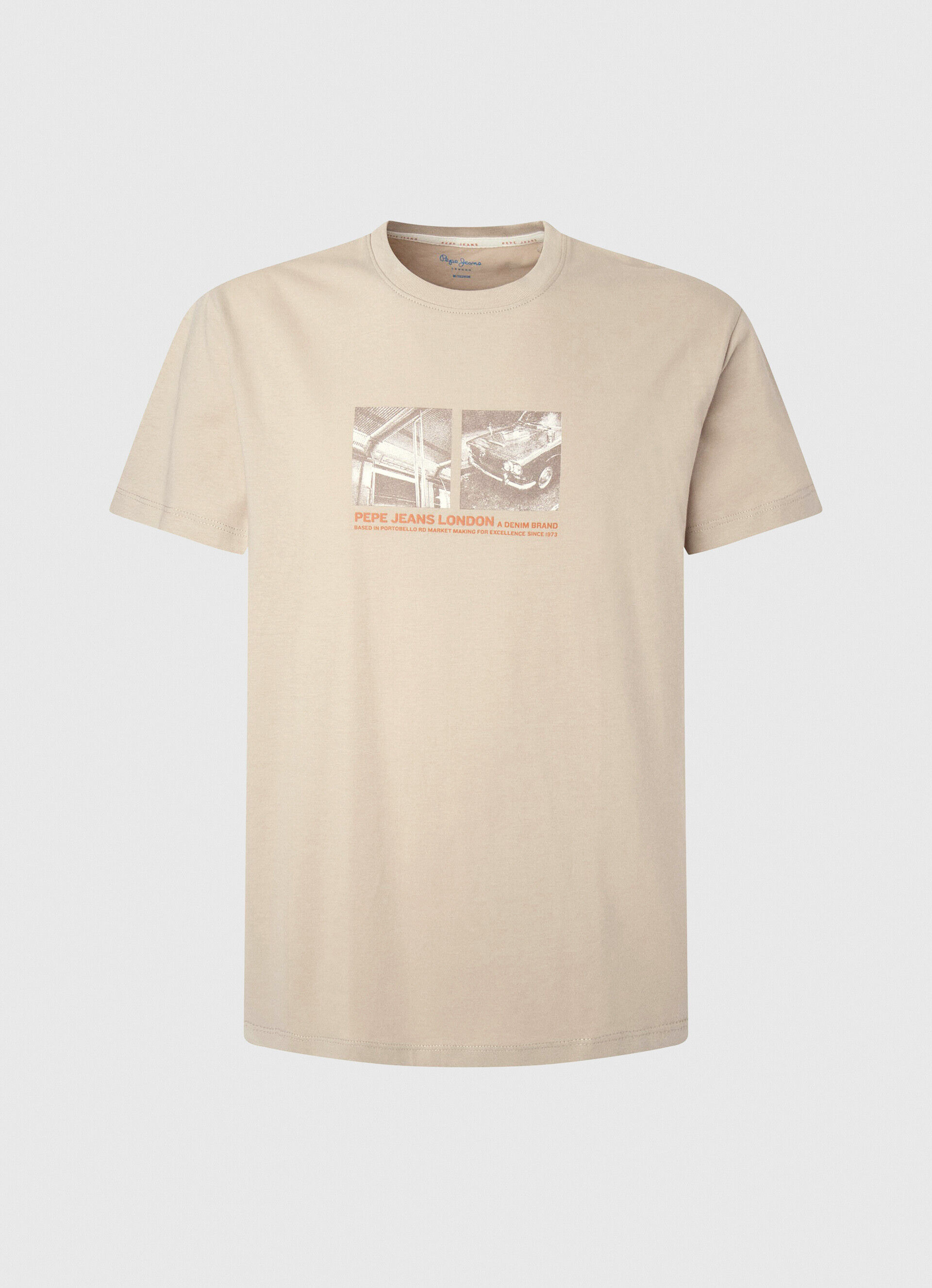 CAMISETA COM ESTAMPA FOTOGRÁFICA - bege malte