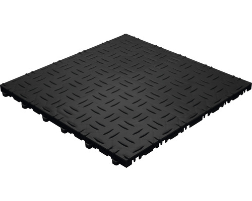 Florco Grip kunststof kliktegel, 40 x 40 x 1,8 cm, 1 verpakking van 6, zwart