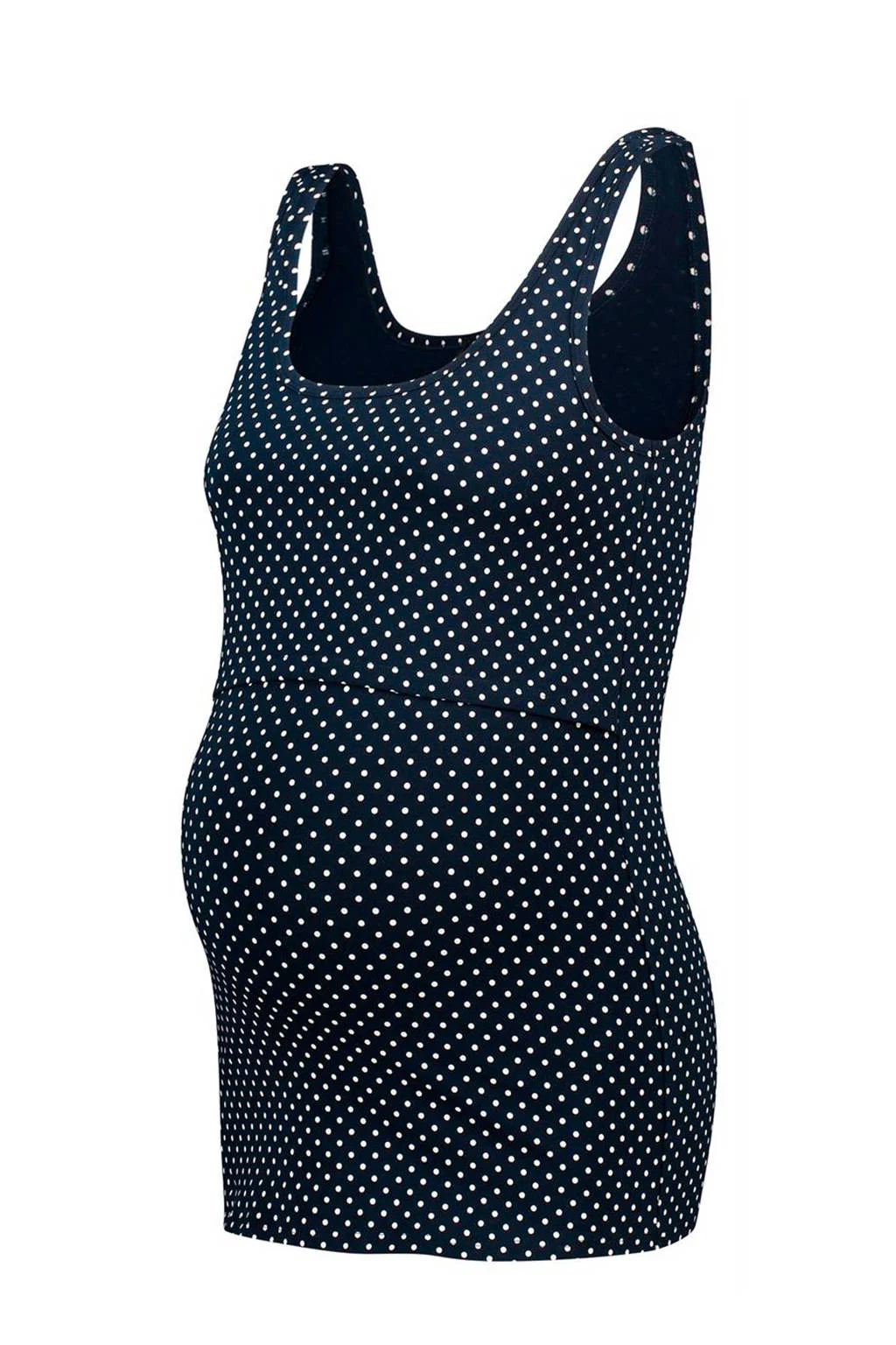 Noppies voedings pyjamatop donkerblauw/wit
