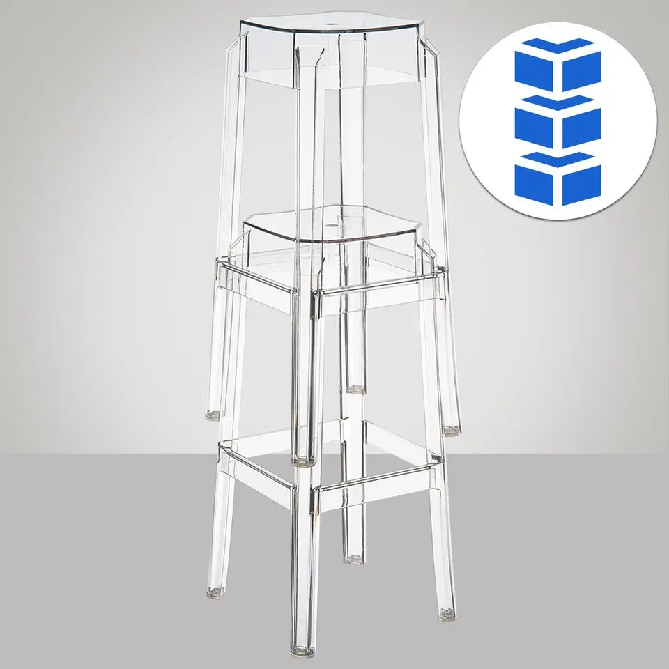 CLP Barkruk FOX natura Frame - Kunststof - transparant