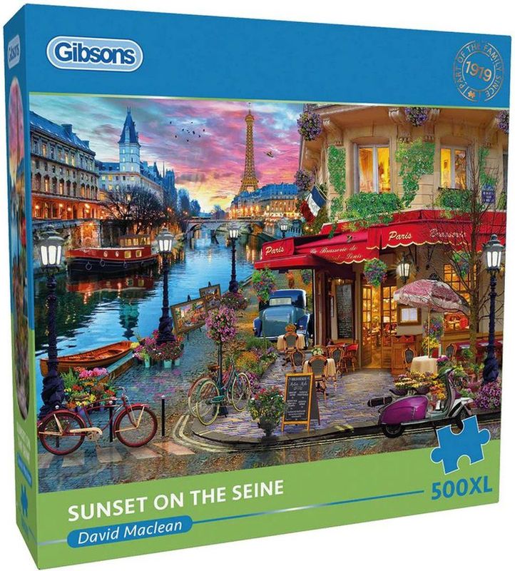 Gibsons - Sunset on the Seine - Legpuzzel - 500XL Stuk - Parijse Scène - 68 x 49 cm