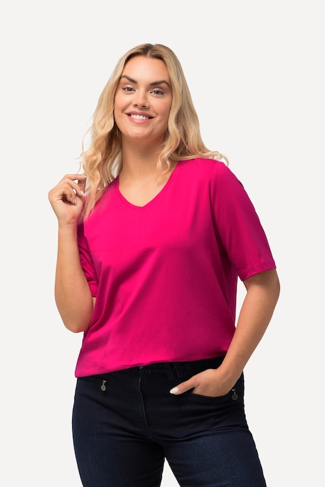 T-Shirt, A-Linie, V-Ausschnitt, Halbarm