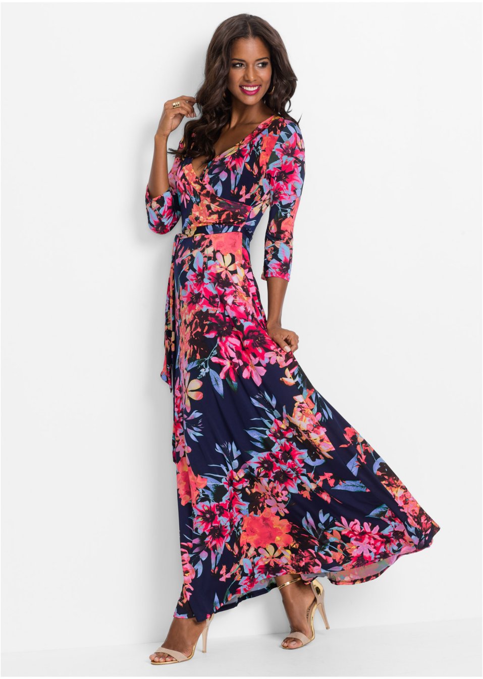 Robe longue à imprimé floral