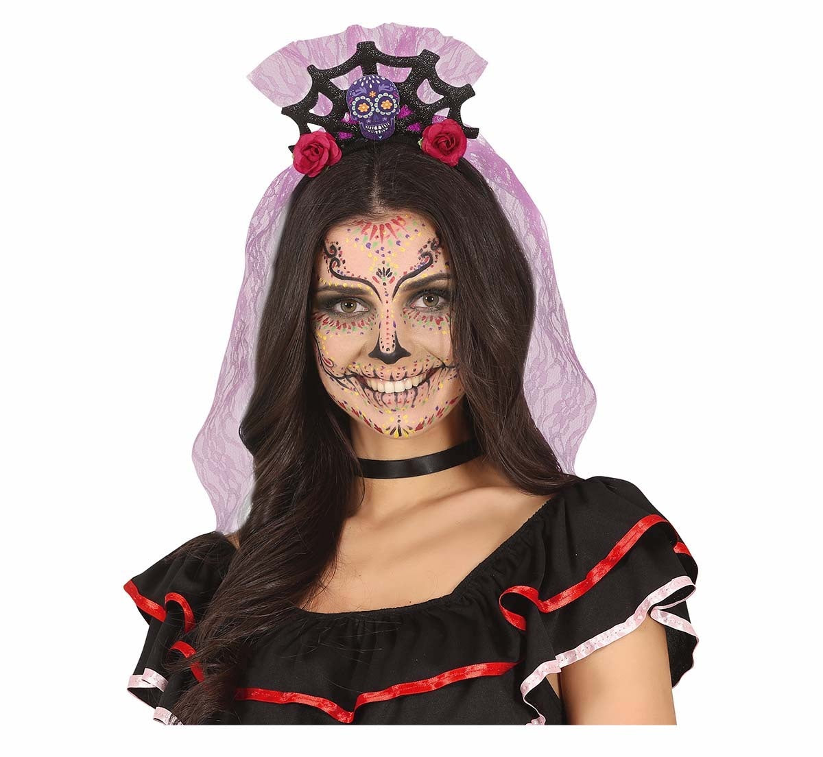 Dia De Los Muertos Haarband Spinnenweb