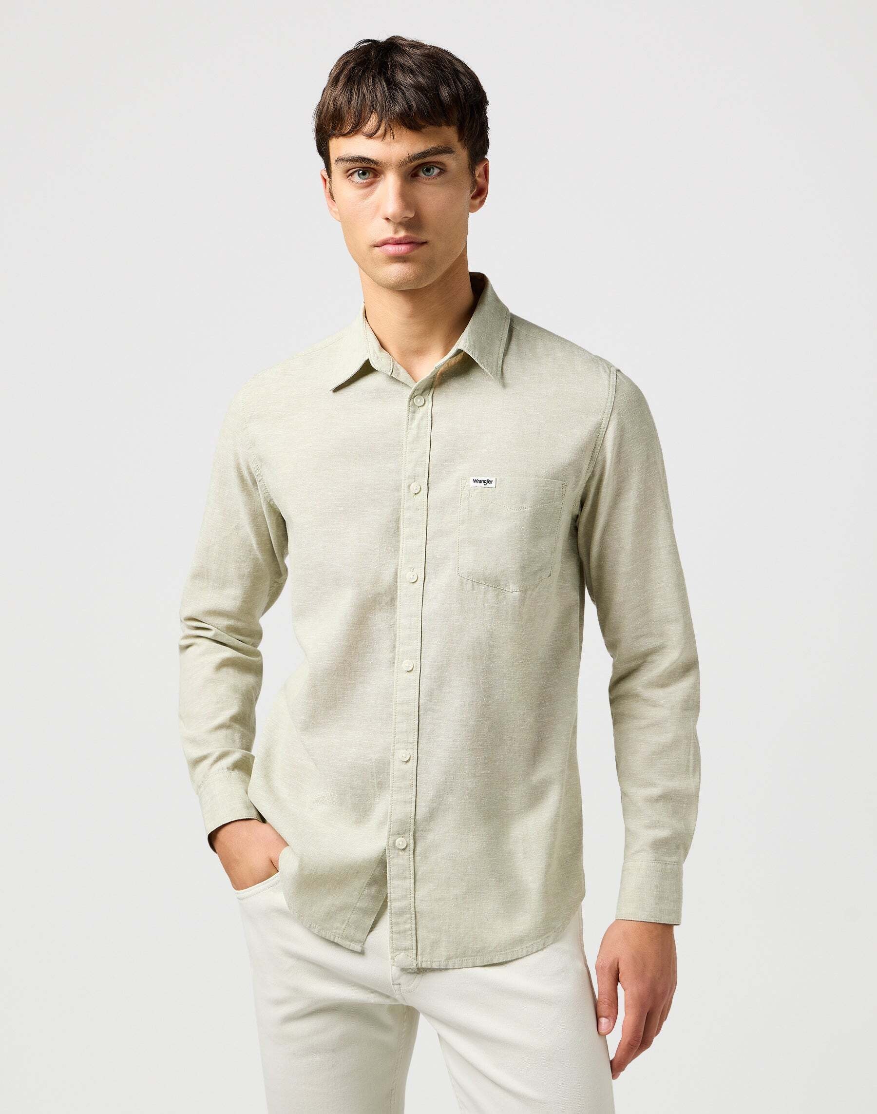 Wrangler Leinenhemd »WRANGLER Leinenhemd 1 Pkt Shirt«