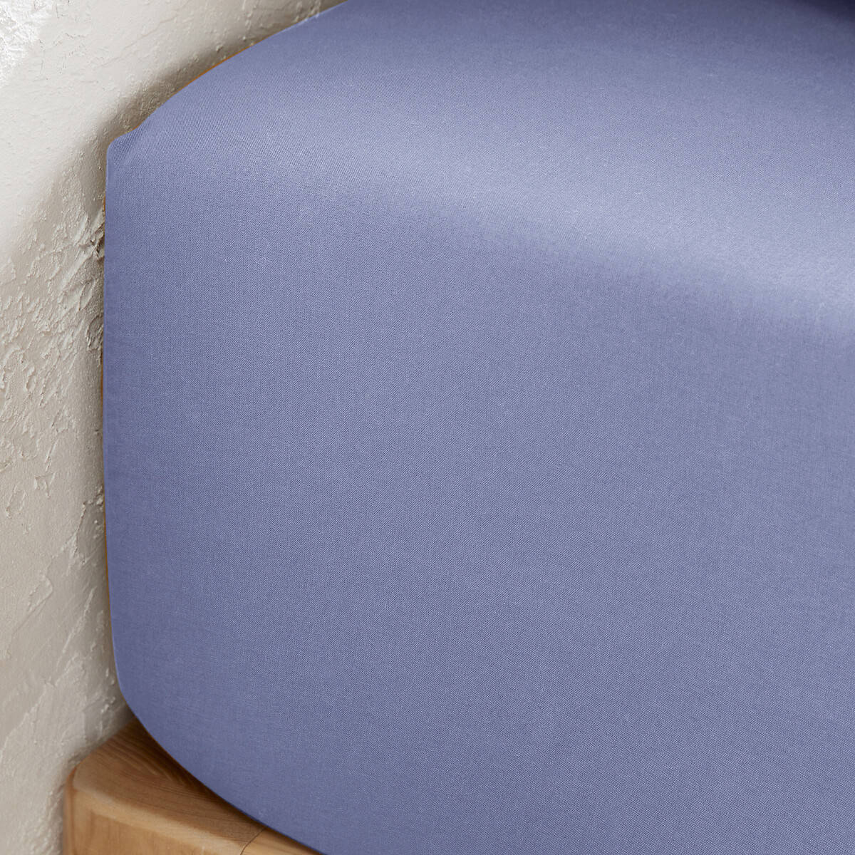 LA REDOUTE INTERIEURS<br>Lençol de baixo liso em algodão lavado, dobra de 30 cm, Scenario