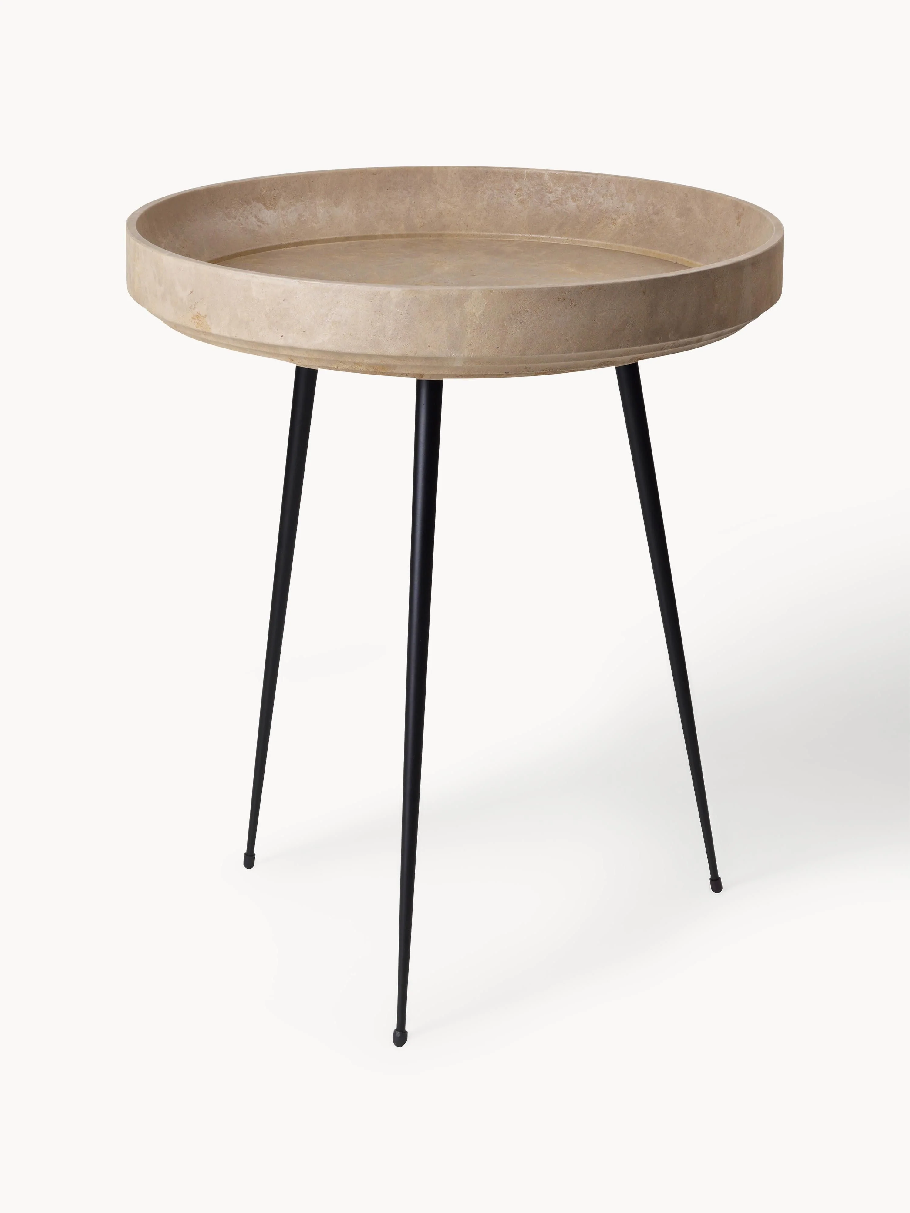 Ronde bijzettafel Bowl van eikenhout, handgemaakt
