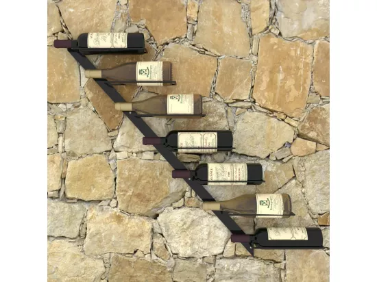 Prolenta Premium - Casier à bouteilles mural pour 7 bouteilles Noir Métal