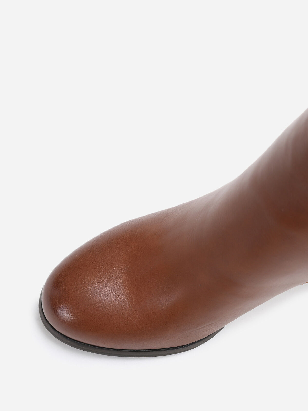 Bottines style chelsea à boucle et détail dorés- Marron