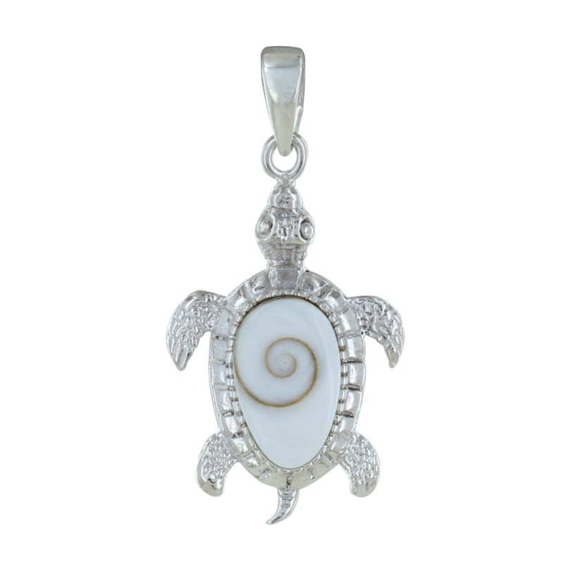 Pendentif Argent Tortue et Oeil de Sainte Lucie